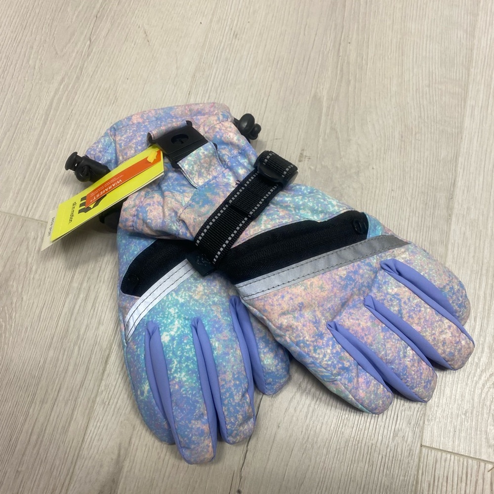 All in Motion Kids Snow Sport Gloves- Pastel and Lavender